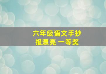 六年级语文手抄报漂亮 一等奖